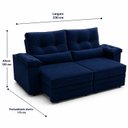 Ver imagem 3 de Sofa Retratil Reclinavel 230m Dubai Veludo Premium