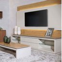 Ver imagem 1 de Painel para Tvs até 75 Polegadas New Lincoln 195cm Freijó com Off-white Gloss