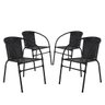 Conjunto 4 Cadeiras Happy Hour Varanda Área Sacada Edícula Empilhável Jardim Artesanal Preta - 1