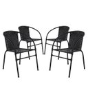 Ver imagem 1 de Conjunto 4 Cadeiras Happy Hour Varanda Área Sacada Edícula Empilhável Jardim Artesanal Preta