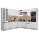 Ver imagem 3 de Armário de Cozinha Completa 566cm Branco/banco Veludo Lux Madesa 01