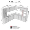Ver imagem 4 de Armário de Cozinha Completa 566cm Branco/banco Veludo Lux Madesa 01