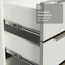 Armário de Cozinha Completa 566cm Branco/banco Veludo Lux Madesa 01 - 8