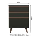 Ver imagem 3 de Balcão Reims 3 Gavetas Preto Madesa