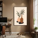 Ver imagem 2 de Quadro Decorativo Vasos Cor Marrom 70x50cm Mold Branca