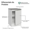 Ver imagem 3 de Balcão de Cozinha 50x60cm 1 Porta (com Tampo) B Lux Madesa Branco/Branco Veludo
