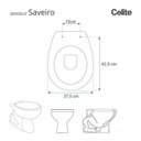 Ver imagem 3 de Assento Sanitário Laqueado Soft Close Saveiro Pergamon (Bege Claro) para vaso Celite