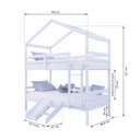 Ver imagem 3 de Beliche Solteiro Casinha com Kit Escada/Escorregador Madeira Maciça Branco Megamobilia
