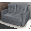 Ver imagem 1 de Sofá-Cama Verona Chumbo em Veludo 140cm com Abertura Frontal para Sala e Quarto