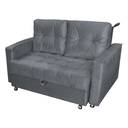 Ver imagem 4 de Sofá-Cama Verona Chumbo em Veludo 140cm com Abertura Frontal para Sala e Quarto