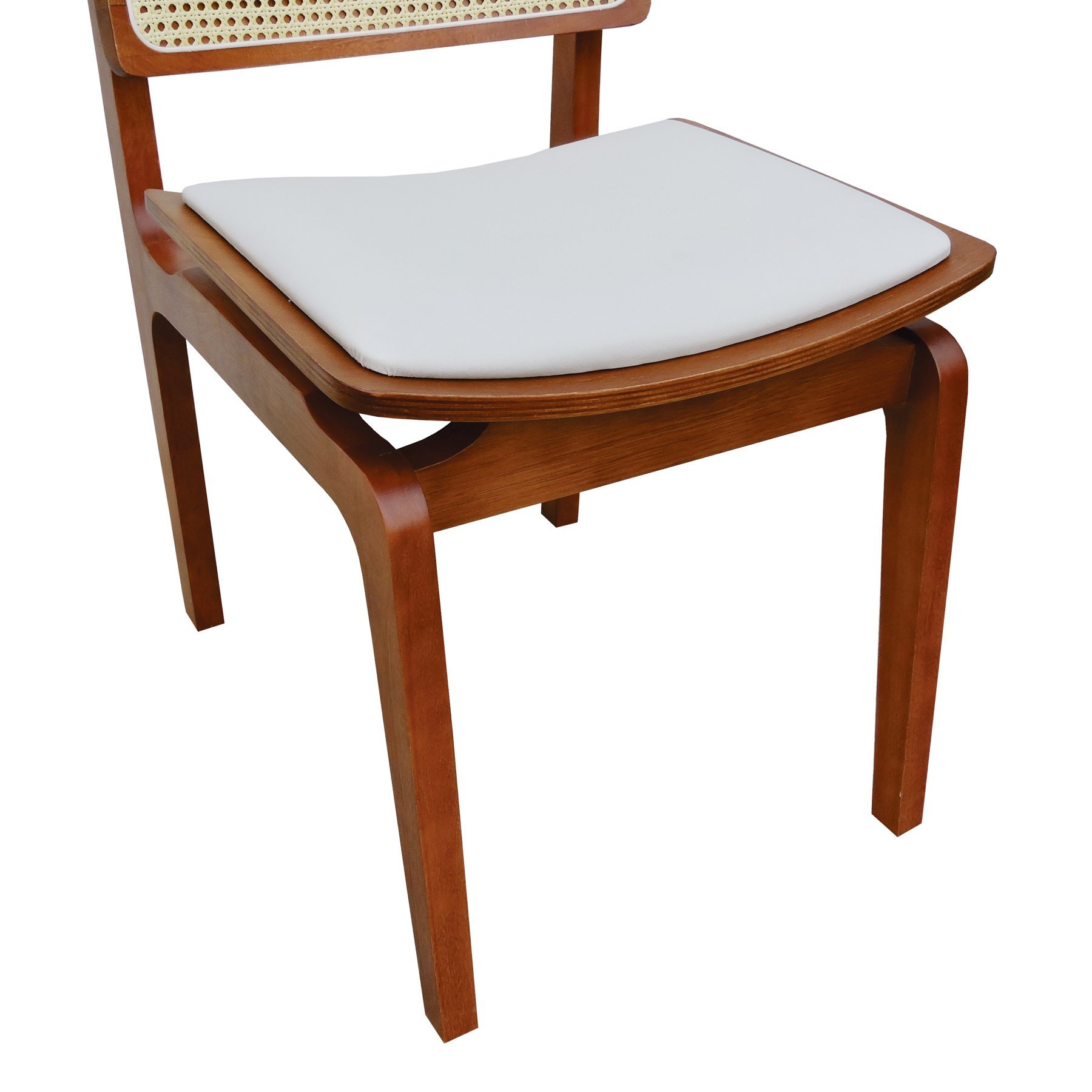 Conjunto de mesa redonda com 4 cadeiras Rafana madeira Ferrugine