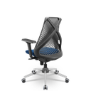 Ver imagem 3 de Cadeira Bix X+ Plaxmetal Tela Cinza Base Cromada Slider Assento Azul T12 Crepe