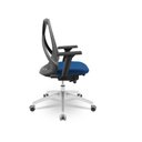 Ver imagem 2 de Cadeira Bix X+ Plaxmetal Tela Cinza Base Cromada Assento Azul T12 Crepe