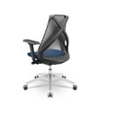 Ver imagem 3 de Cadeira Bix X+ Plaxmetal Tela Cinza Base Cromada Assento Azul T12 Crepe