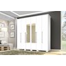 Guarda-Roupa Roupeiro Chicago Casal Branco 6 Portas 7 Gavetas com Espelho 100%MDF - 1