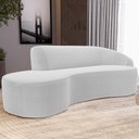 Ver imagem 2 de Sofá 3 Lugares Curvo Sala de Estar Living Firenze Direito D02 Bouclê Branco 180 Cm B-53 - Lyam