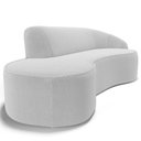 Ver imagem 5 de Sofá 3 Lugares Curvo Sala de Estar Living Firenze Direito D02 Bouclê Branco 180 Cm B-53 - Lyam