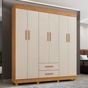 Ver imagem 2 de Guarda Roupa Leblon 6 Portas 2 Gavetas 7 Prateleiras Cinamomo Off