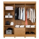 Ver imagem 3 de Guarda Roupa Leblon 6 Portas 2 Gavetas 7 Prateleiras Cinamomo Off