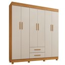 Ver imagem 1 de Guarda Roupa Leblon 6 Portas 2 Gavetas 7 Prateleiras Cinamomo Off