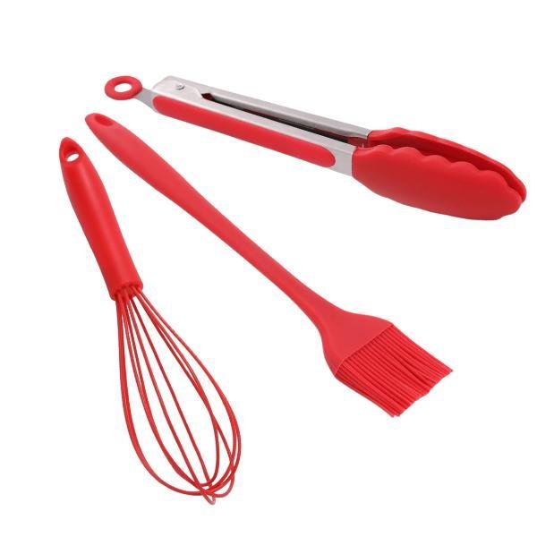 Kit Utensílios de Silicone Cozinha 11 Peças Vermelho Jogo - 10