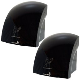 2 Secadores de Mãos Automático 12 M/s Elétrico 1500w Sensor Banheiro Preto 220v Importway - 1