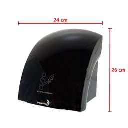 2 Secadores de Mãos Automático 12 M/s Elétrico 1500w Sensor Banheiro Preto 220v Importway - 2