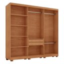 Ver imagem 4 de Guarda-Roupa Casal 100% MDF 6 Portas e 2 Gavetas com Pés 180cm Multimóveis CR35507 Madeirado/Off