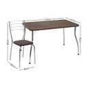 Ver imagem 2 de Conjunto Mesa de Jantar 115cm com 6 Cadeiras Multimóveis Cr50143 Marrom