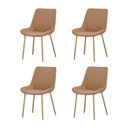 Ver imagem 1 de Kit 4 Cadeiras de Jantar Lara Estrutura em Aco Carbono Cor Bronze Estofado em PU Conforto Caramelo