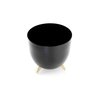 Cachepot de Metal Preto e Pés Dourado 17cm - D'Rossi - 3