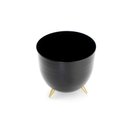 Ver imagem 3 de Cachepot de Metal Preto e Pés Dourado 17cm - D’Rossi