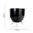 Ver imagem 4 de Cachepot de Metal Preto e Pés Dourado 17cm - D’Rossi