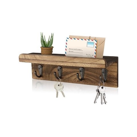 Porta chaves rústico com prateleira Make Laser PCP