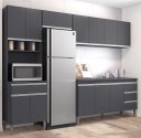 Ver imagem 1 de Cozinha Modulada 4 Peças Andréia 280 Cm Cinza com Tampo Ajl