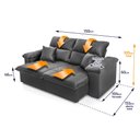 Ver imagem 2 de Sofá Retrátil Reclinável Trento 1,50m Suede Velut Cinza Molas no Assento - King House