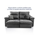 Ver imagem 5 de Sofá Retrátil Reclinável Trento 1,50m Suede Velut Cinza Molas no Assento - King House