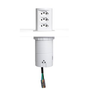Torre de Tomada Automática 3 Tomadas Ultra Potência Fio 4mm Branco