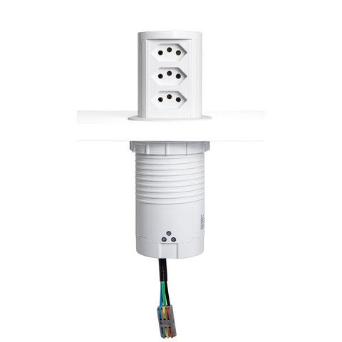 Torre de Tomada Automática 3 Tomadas Ultra Potência Fio 4mm Branco