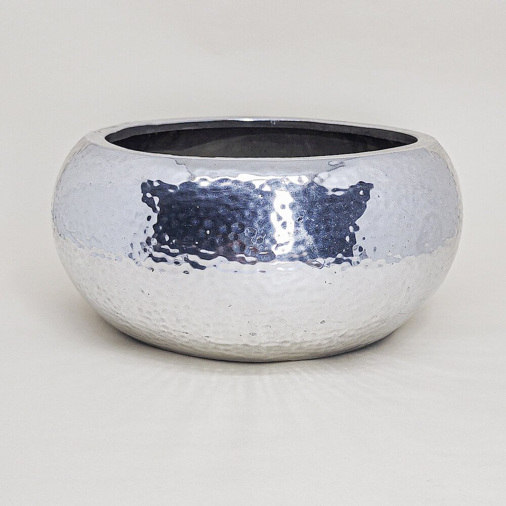 Vaso Cerâmica com Acabamento em Metal