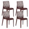Kit 4 Cadeiras Gruvyer Design Cozinha Sala de Estar Jantar - Marrom - 1