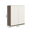 Ver imagem 3 de Armario Aereo 2 Portas Mdf 60 Cm Kali 12205 Carvalho Toq Off White Cetim Nicioli