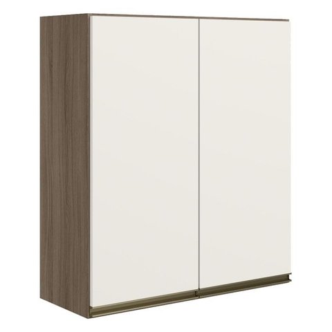 Armario Aereo 2 Portas Mdf 60 Cm Kali 12205 Carvalho Toq Off White Cetim Nicioli