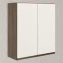 Ver imagem 2 de Armario Aereo 2 Portas Mdf 60 Cm Kali 12205 Carvalho Toq Off White Cetim Nicioli