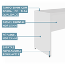 Ver imagem 5 de Mesa Auxiliar Pé Painel MDF 90cm Yescasa Cinza
