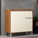 Ver imagem 1 de Gabinete de Banheiro 80cm sem Lavatório Ref 870 Cewal - Amendoa/off White