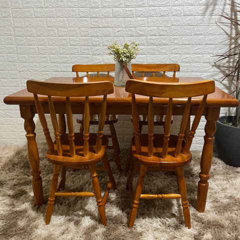 Conjunto Piratini Mesa 125x80 com 4 Cadeiras Cor:mel