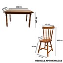 Ver mais imagens de Conjunto Piratini Mesa 125x80 com 4 Cadeiras Cor:mel