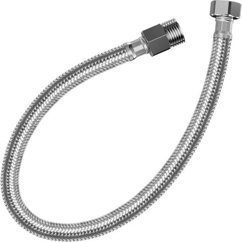 Engate Flexível para Água 3019 Malha Aço Inoxidável Comprimento 60cm Prata Roco