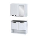 Ver imagem 2 de Conjunto Gabinete de Banheiro com Espelheira Suspenso 70,5cm Multimóveis Cr10144 Branco